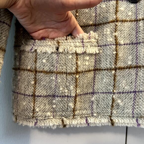 ISABEL MARANT ÉTOILE Lyra wool-blend tweed jacket size 38 S beige SW - Picture 7 of 12